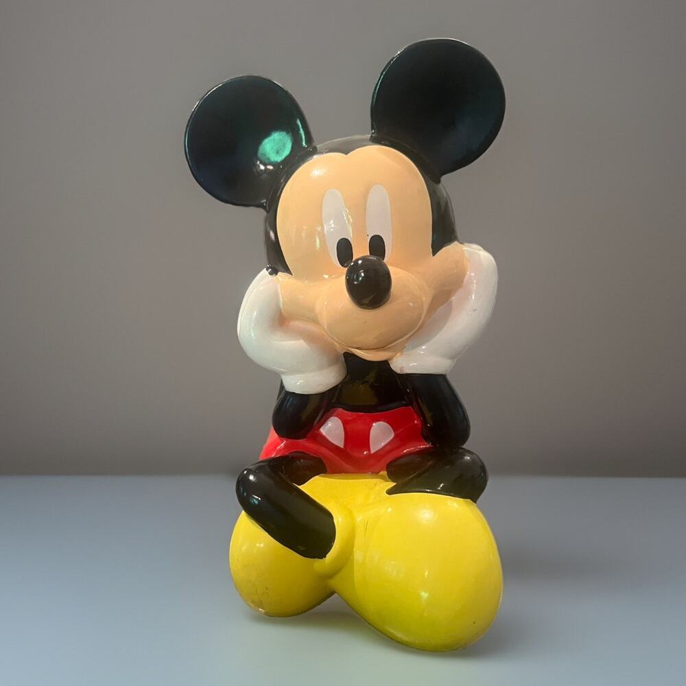 Disney Fab New York NY Mickey Mouse Ceramic Glass Piggy Coin Bank Jar